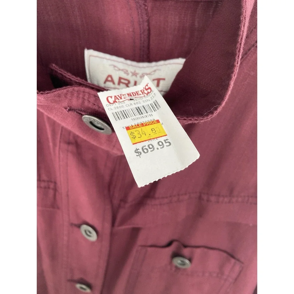 Ariat Ladies‎ Working Girl Western Lightweight Shacket Shirt Jacket Large Maroon